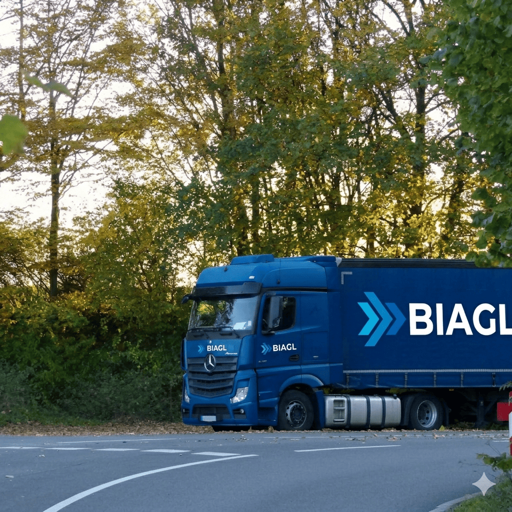 Freight truck with BIAGL logo – logistics transport service